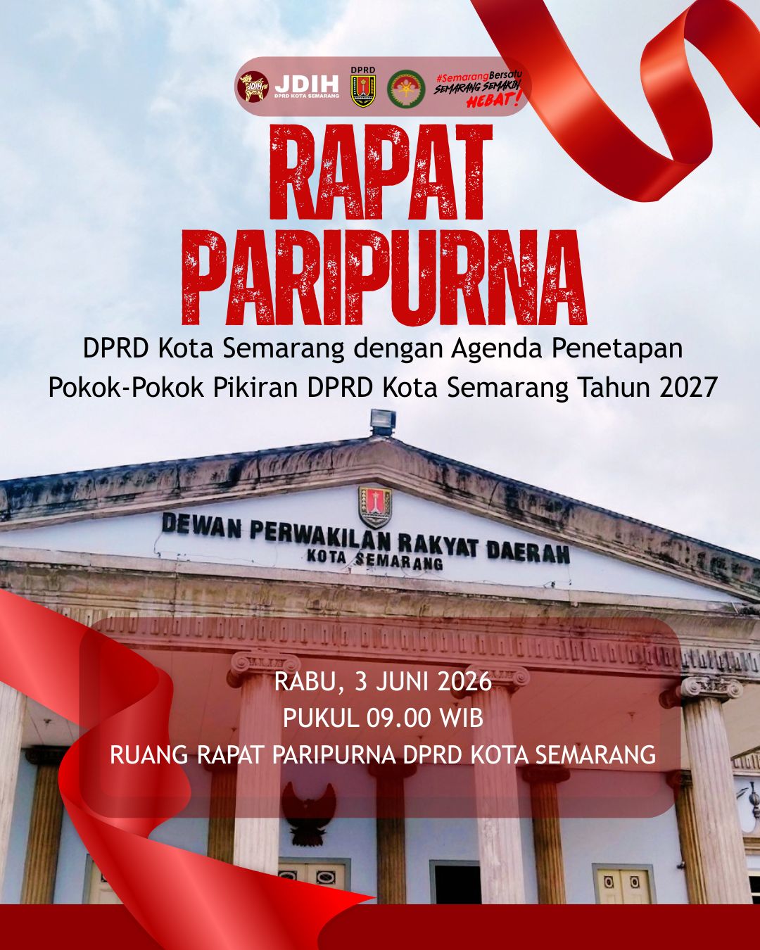 Image Berita Rapat Paripurna DPRD Kota Semarang dengan Agenda Penetapan Pokok-Pokok Pikiran DPRD Kota Semarang Tahun 2027